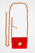 Mini borsa cristalli rossa