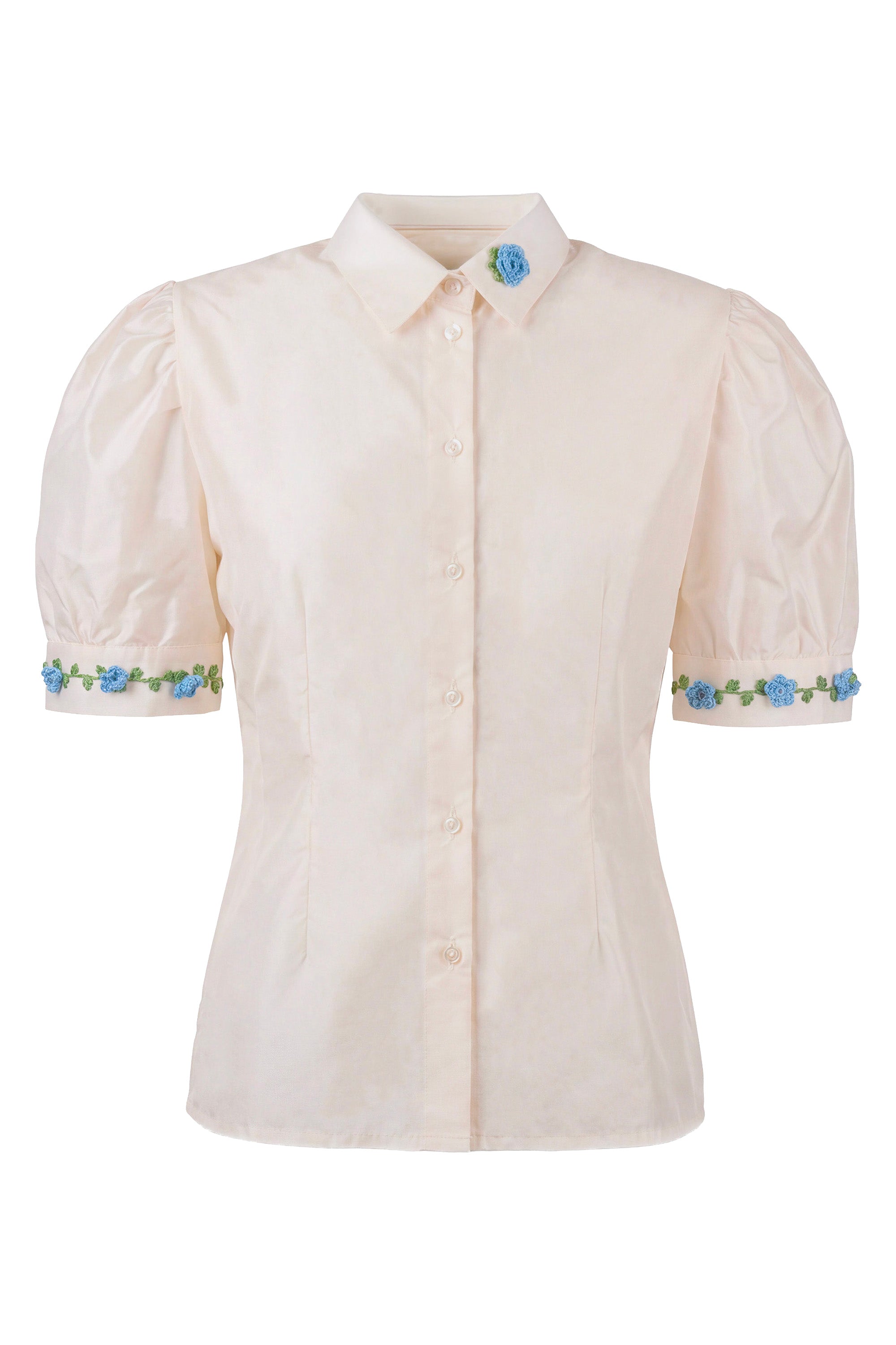 Camicia fiori crochet
