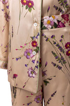 Completo twill di seta a fiori