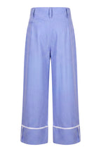 Pantalone celeste spigato
