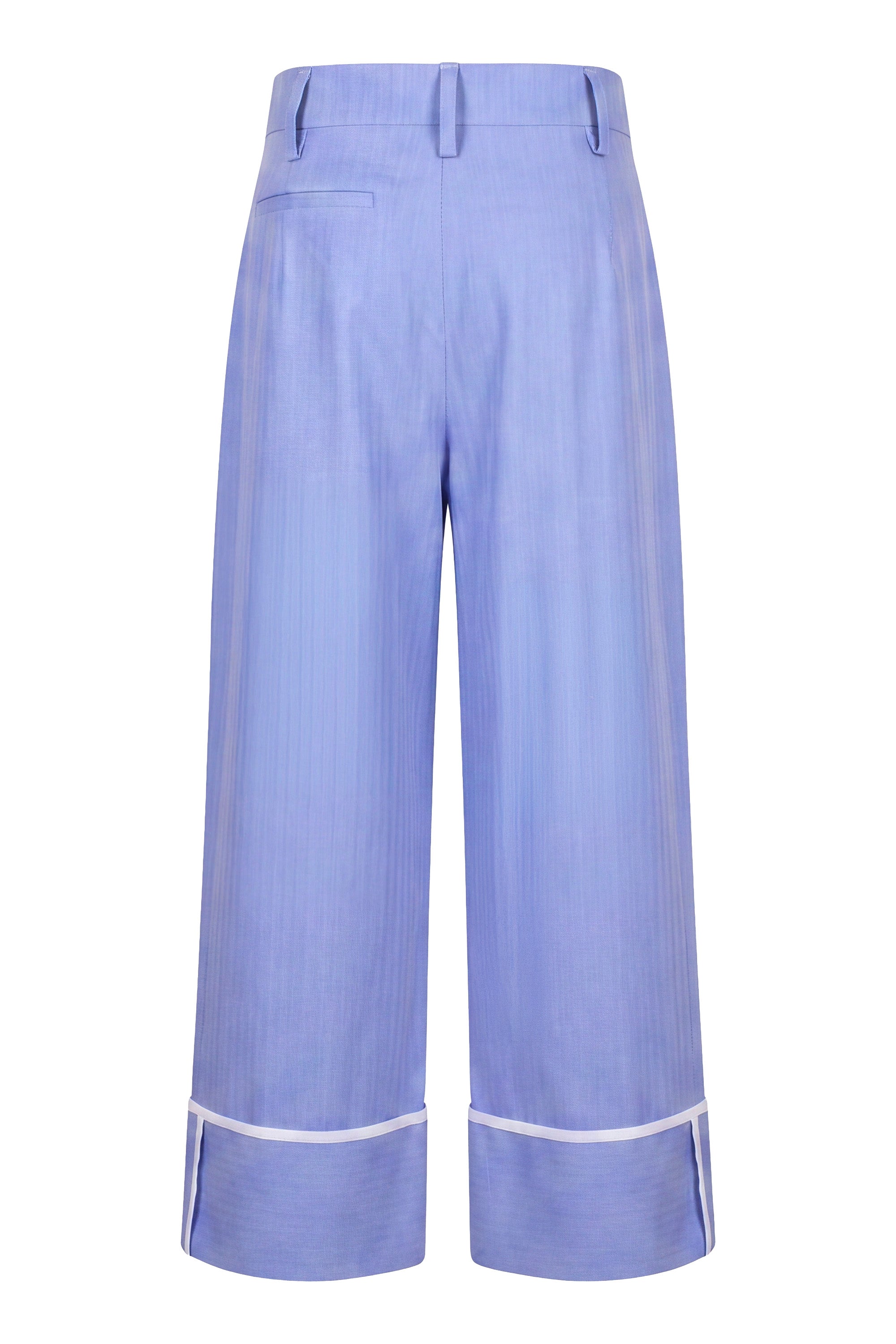 Pantalone celeste spigato
