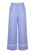 Pantalone celeste spigato