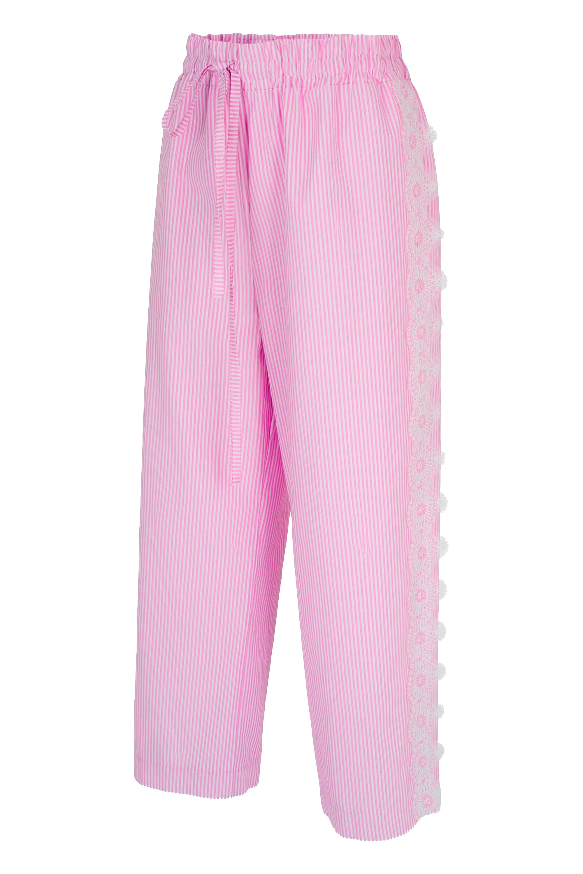 Pantalone merletto rosa